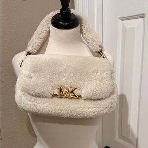 Michael Kors Cream Shearling Shoulder Bag